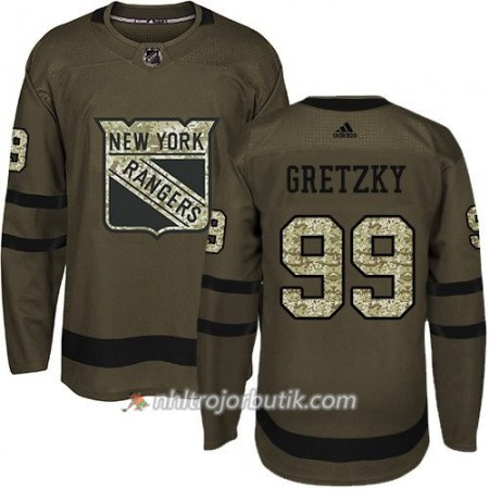 Män Ishockey New York Rangers Tröja Wayne Gretzky 99 Adidas 2017-2018 Camo Grön Authentic